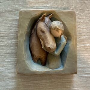 Willow Tree quiet strength always there for me,
Horse and girl plaque, brown